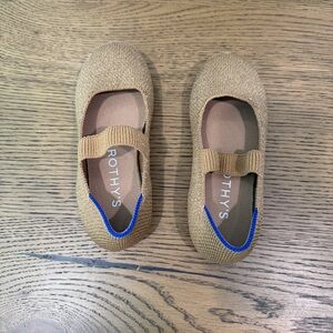 Rothy's Kids Metallic Gold Mary Jane Shoes